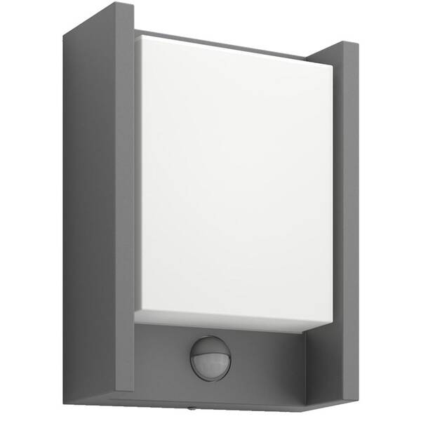 Nástenné svietidlo Philips Arbour LED, senzor pohybu, neutrálna biela - antracitové 

