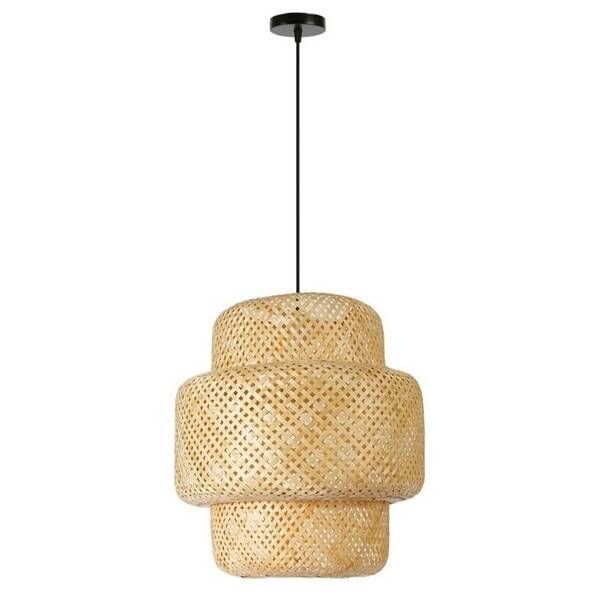 Závesné svietidlo IMMAX BOHO HILO, D50cm, E27, bambus čierne/hnedé


