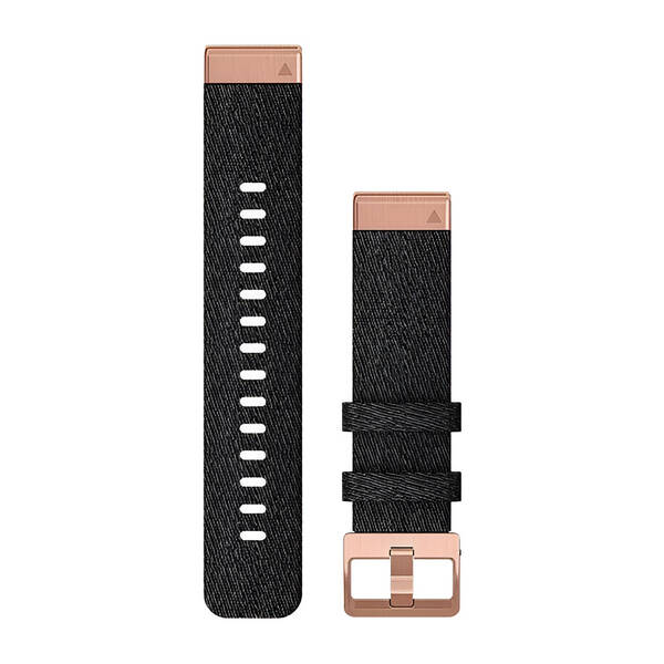 Remienok Garmin QuickFit 20mm, nylonový, čierny, ružovozlatá pracka čierny

