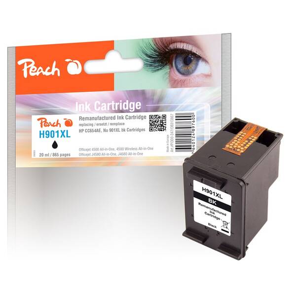 Cartridge Peach HP 901 XL, 865 strán čierna


