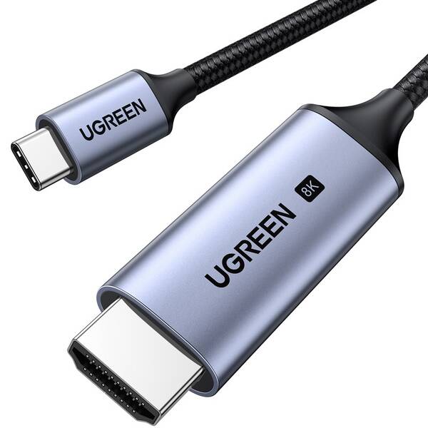 Kábel UGREEN USB-C/HDMI 8K, 1,5m čierny/sivý

