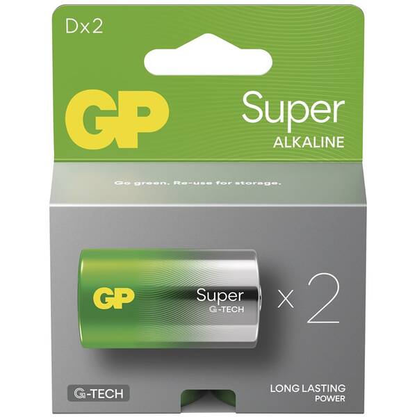 Batéria alkalická GP Super D (LR20), 2 ks 

