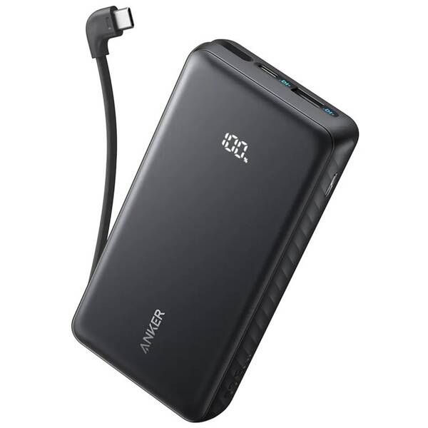 Powerbank Anker Anker Zolo 20000mAh, 22,5W s káblom USB-C čierny

