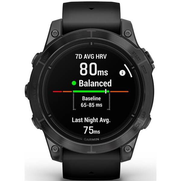 Inteligentné hodinky Garmin epix Pro (Gen 2) Glass - 47 mm  - Gray / Black Silicone Band 

