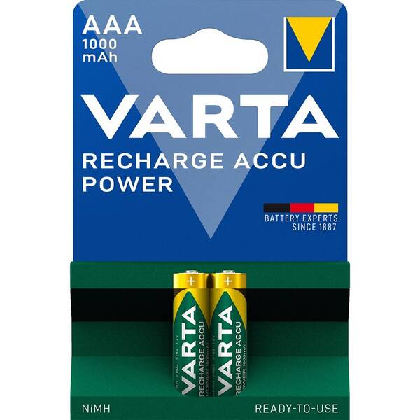 Batéria nabíjacia Varta AAA, HR06, 1000mAh, Ni-MH, blister 2ks 

