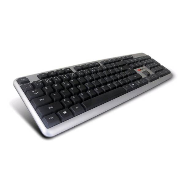 Klávesnica C-Tech KB-102 SLIM, CZ/SK čierna/strieborná

