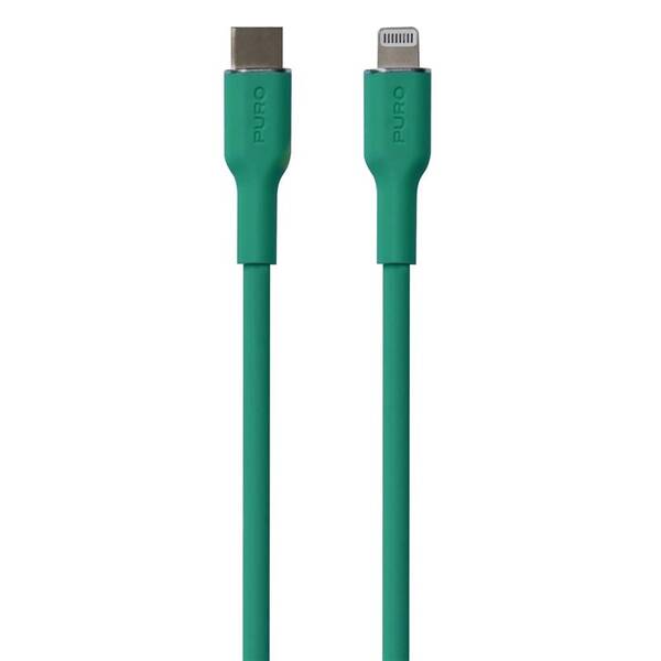 Kábel Puro Soft Lightning/USB-C 12 W, 1,5 m zelený

