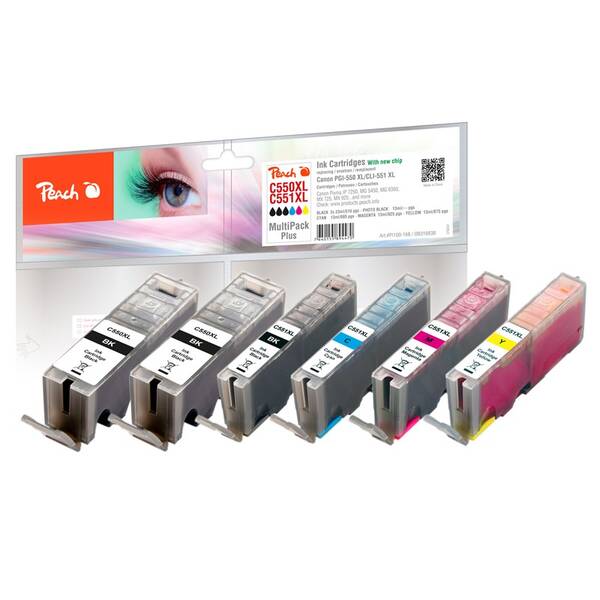 Cartridge Peach Canon PGI-550/CLI-551 MultiPack Plus, 2x23, 4x13 ml - CMYK 

