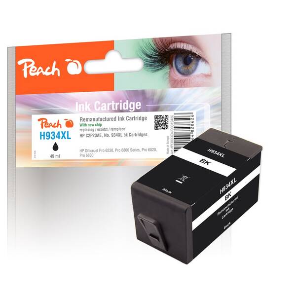 Cartridge Peach HP 934XL, 2025 strán čierna

