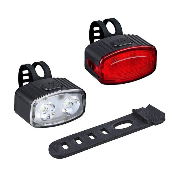 Lampáš Solight WN47, Set nabíjacích cyklo svietidiel, 160lm predné, zadné červená, Li-Ion, USB čierna

