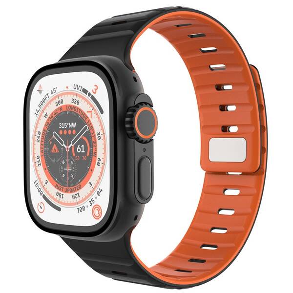 Remienok FIXED Silicone Magnetic Strap na Apple Watch 44/45/46/49mm čierny


