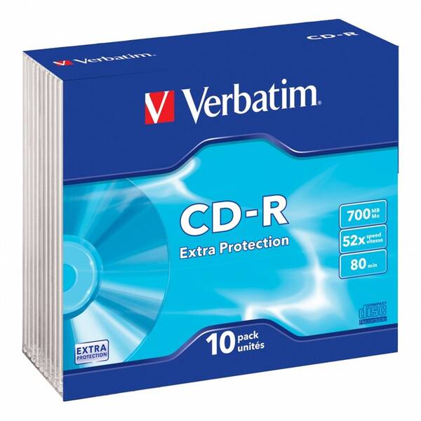 Disk Verbatim CD-R 700MB/80min, 52x, slim, 10ks 

