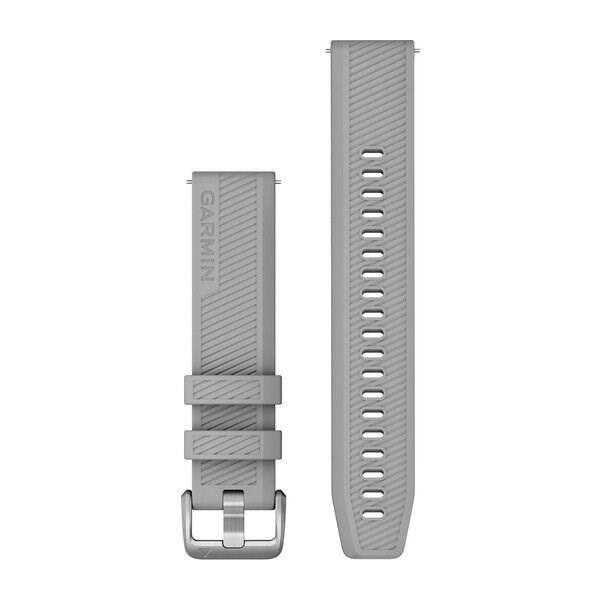 Remienok Garmin Quick Release 20mm, silikónový šedý, strieborná pracka 

