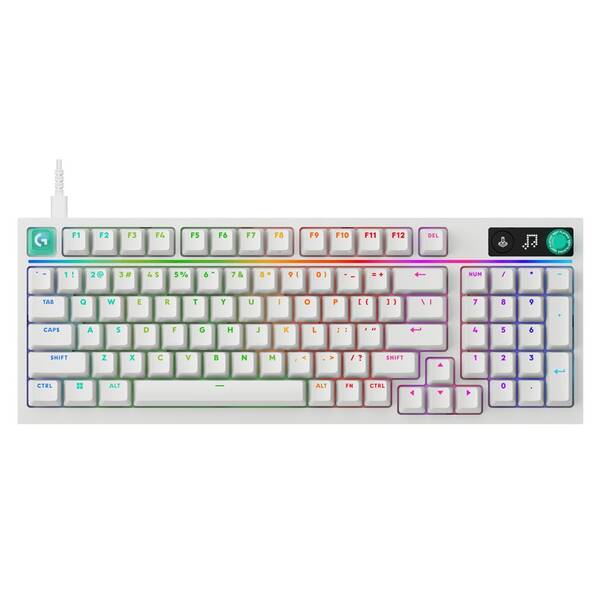 Klávesnica Logitech G316 X 98, US INT'L layout biela

