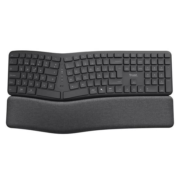 Klávesnica Trust Keyra Ergonomic, US čierna


