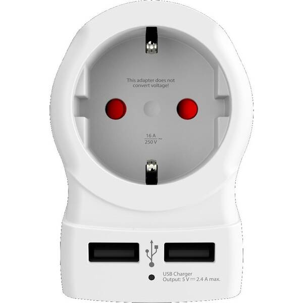 Cestovný adaptér SKROSS UK USB na použitie vo Veľkej Británii, vr. 2x USB 2400mA 

