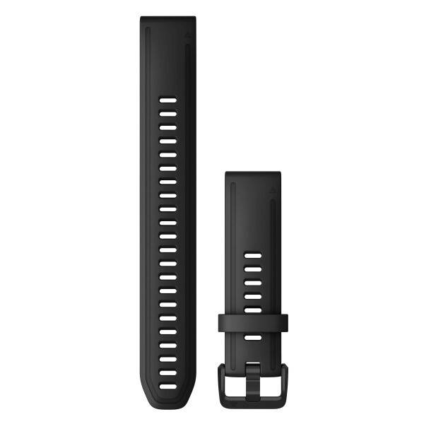 Remienok Garmin QuickFit 20mm, silikónový, čierny, dlhý, čierna pracka 

