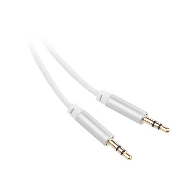 Kábel GoGEN Jack 3,5mm, 1,5m, pozlátené konektory biely

