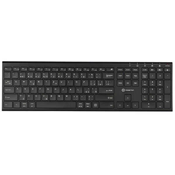 Klávesnica Powerton UltraSlim, CZ/SK čierna

