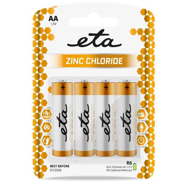 Batéria zinkochloridová ETA AA, R6, blister 4ks 

