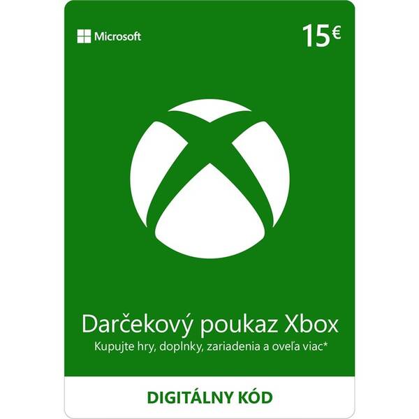  Microsoft Xbox darčeková karta 15 EUR - elektronická licencia 

