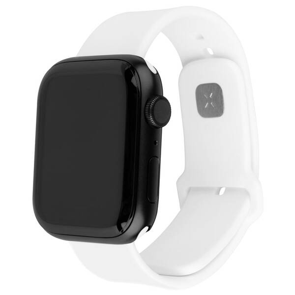 Remienok FIXED Silicone Sporty Strap na Apple Watch 42/44/45mm biely

