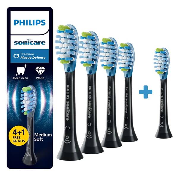 Náhradné hlavice Philips HX9045/88 (4+1 ks) čierna

