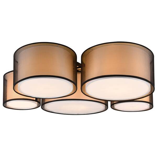 LED stropné svietidlo TRIO Burton, 5x E27 čierne

