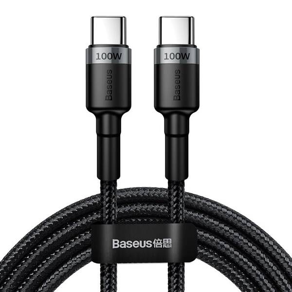 Kábel Baseus Cafule USB-C/USB-C PD2.0 100W, 5A, 2m čierny/sivý


