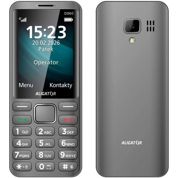 Mobilný telefón Aligator D860 Dual SIM sivý

