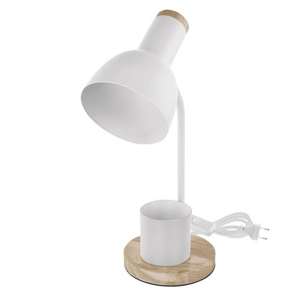 Stolná lampa EMOS Poppy, max. 25 W, žiarovka E27, IP20 biela

