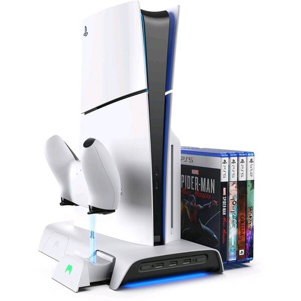 Dokovacia stanica KIWI design D3 Cooling Station for PS5 Slim čierna/biela

