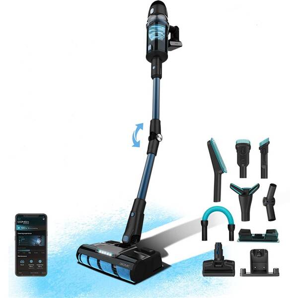 Tyčový vysávač Cecotec Conga Rockstar 9500 Advance Ergowet Connected 3000 IA čierny/modrý

