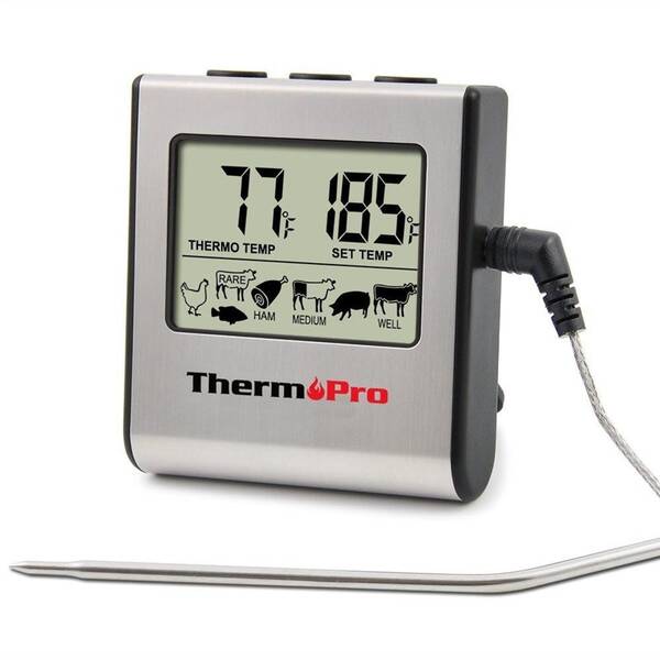 Teplomer do mäsa ThermoPro TP-16 strieborný

