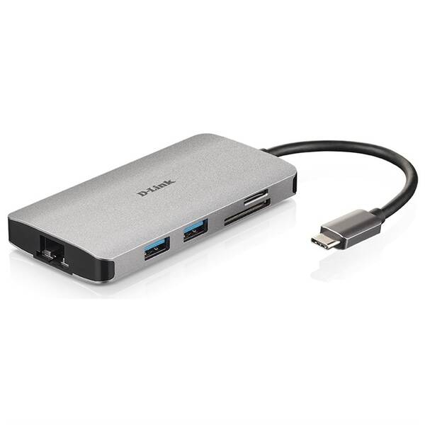 USB Hub D-Link USB-C/HDMI, 3x USB 3.0, RJ45, USB-C, SD, Micro SD 

