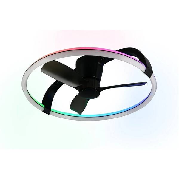 LED stropné svietidlo Reality R64262932 STOCKHOLM, s ventilátorem čierne

