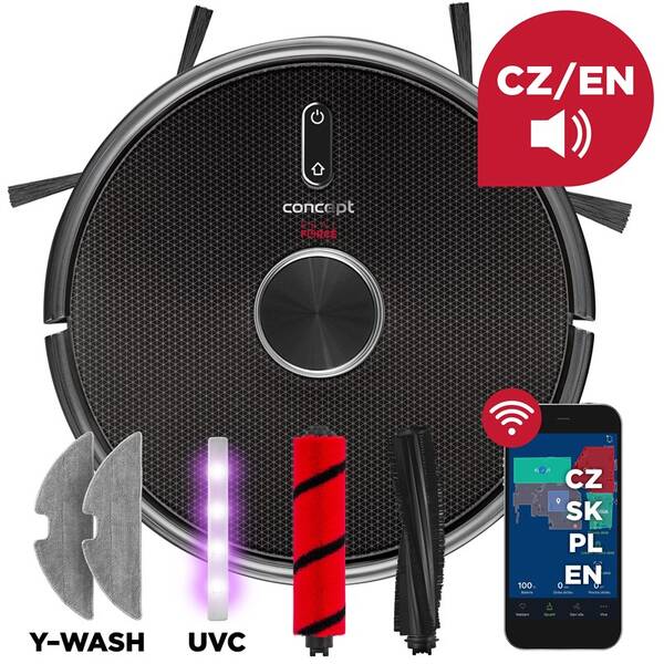 Robotický vysávač Concept VR3210 3v1 REAL FORCE Laser UVC Y-wash 

