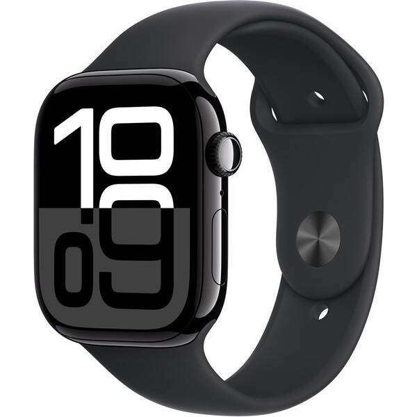 Inteligentné hodinky Apple GPS 46mm klavírno čierny hliník - čierny športový remienok - S/M 

