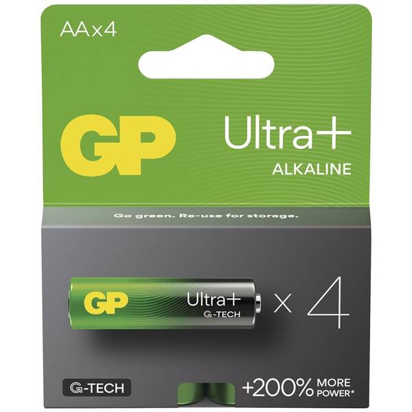 Batéria alkalická GP Ultra Plus AA (LR6), 4 ks 


