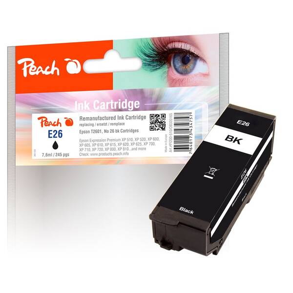 Cartridge Peach Epson 26, T2601, 245 strán čierna

