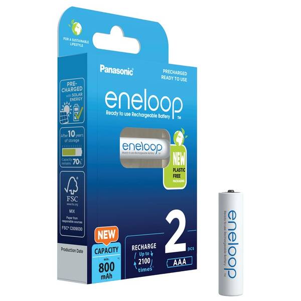 Batéria nabíjacia Panasonic Eneloop AAA, HR03, 800mAh, Ni-MH, blistr 2ks 


