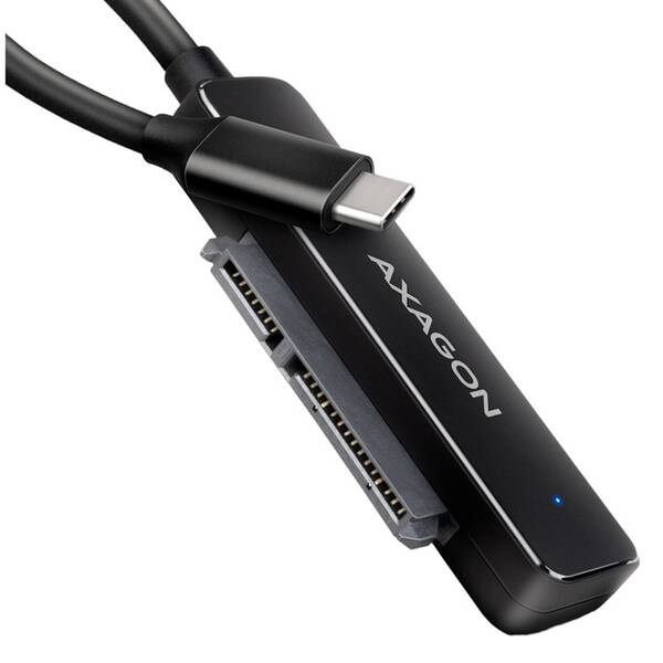 Adaptér Axagon Slim - 2.5" SSD/HDD, USB-C 5 Gbps, SATA 6G čierny

