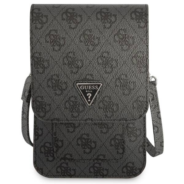 Taštička cez rameno Guess PU 4G Triangle Logo čierne

