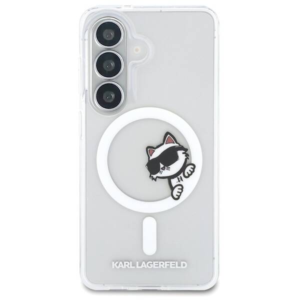 Kryt na mobil Karl Lagerfeld IML Choupette Peekaboo Logo Magnetic na Samsung Galaxy S26+ priehľadný

