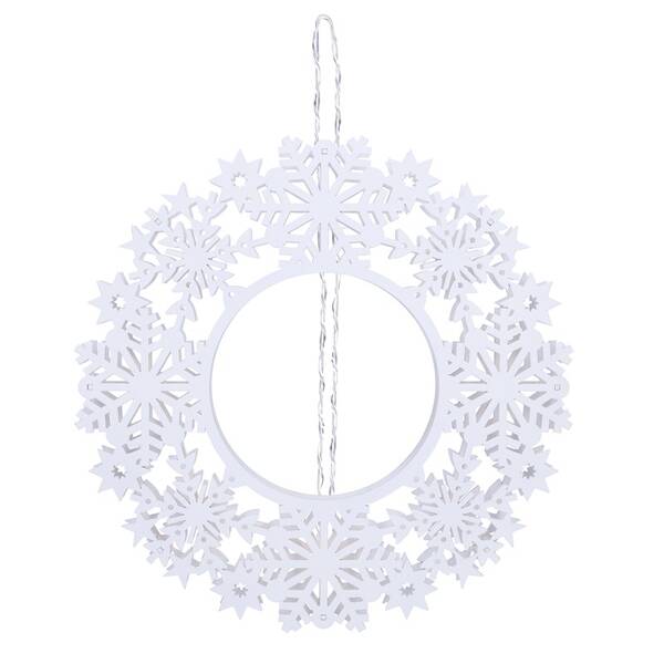 LED dekorácie Solight drevený vianočný veniec, 10x LED, biela, 30cm, časovač, 2x AA biela

