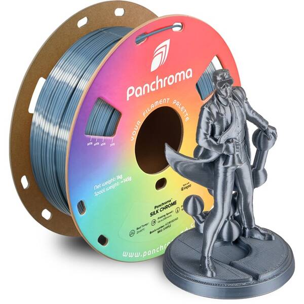 Tlačová struna (filament) Polymaker Panchroma PLA Silk strieborný

