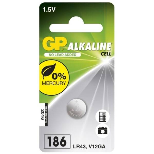 Batéria alkalická GP LR43, 186, blister 1ks 

