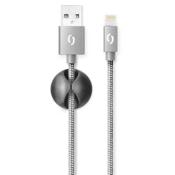 Kábel Aligator Premium USB/Lightning, 1m sivý

