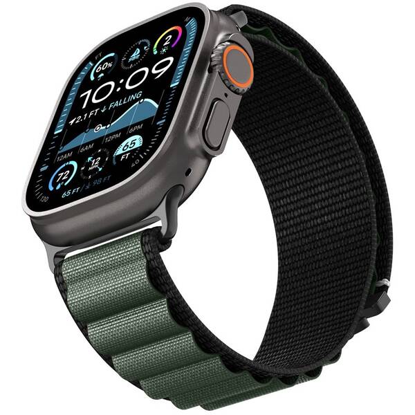 Remienok Spigen Fabric na Apple Watch 49/46/45/44mm čierny/zelený

