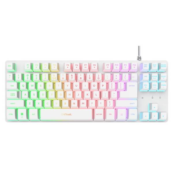 Klávesnica Trust GXT 833 Thado RGB, US layout biela

